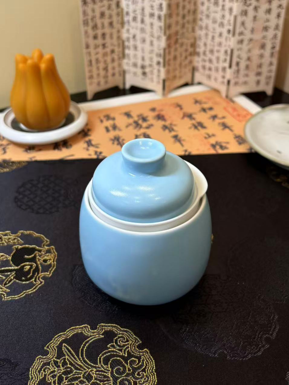 Ceramic Double-Walled Teacup with Infuser 双层防烫带过滤陶瓷茶杯 3色选