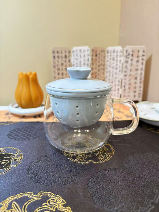Ceramic & Glass Tea-Separating Cup 茶水分离泡茶杯 2色选
