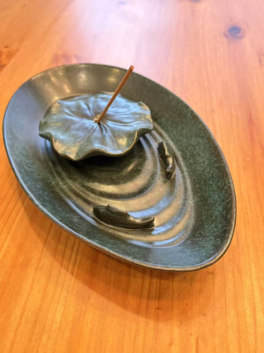 Ceramic Dual-Use Incense Holder & Tea Tray 陶瓷香插/茶盘 两用盘