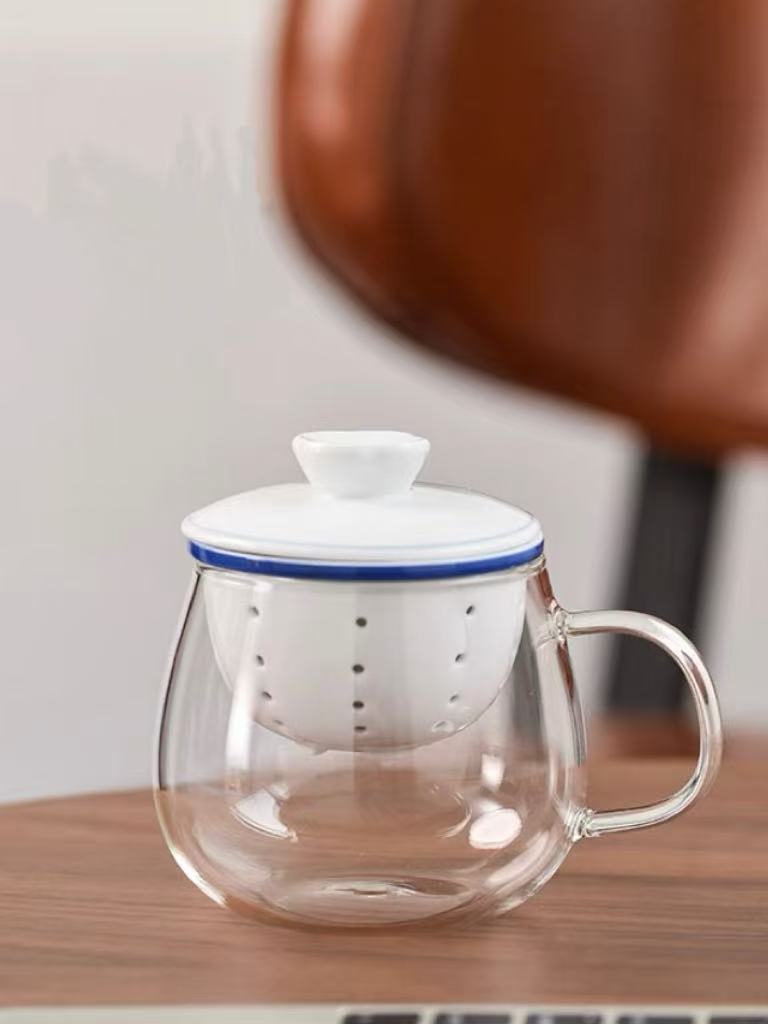 Ceramic & Glass Tea-Separating Cup 茶水分离泡茶杯 2色选