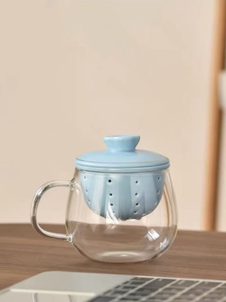 Ceramic & Glass Tea-Separating Cup 茶水分离泡茶杯 2色选