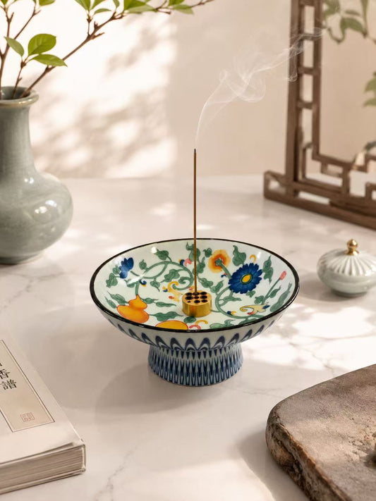 Ceramic Multi-Purpose Elevated Tray | Fruit Plate | Incense Holder | Pet Bowl 多用途高足陶瓷盘 果盘 香盘 宠物碗