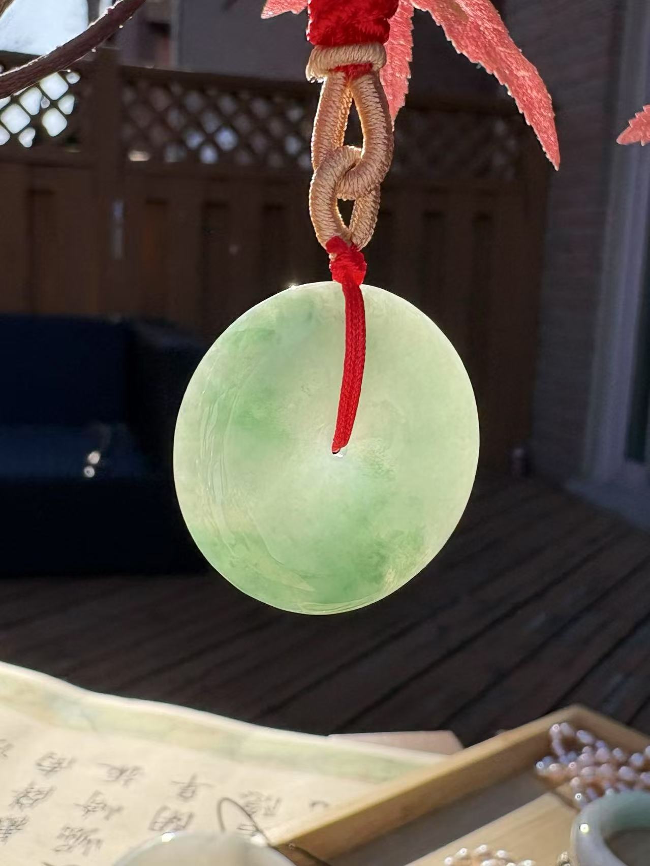 Necklace Jade Donut Pendant 01 翡翠平安扣