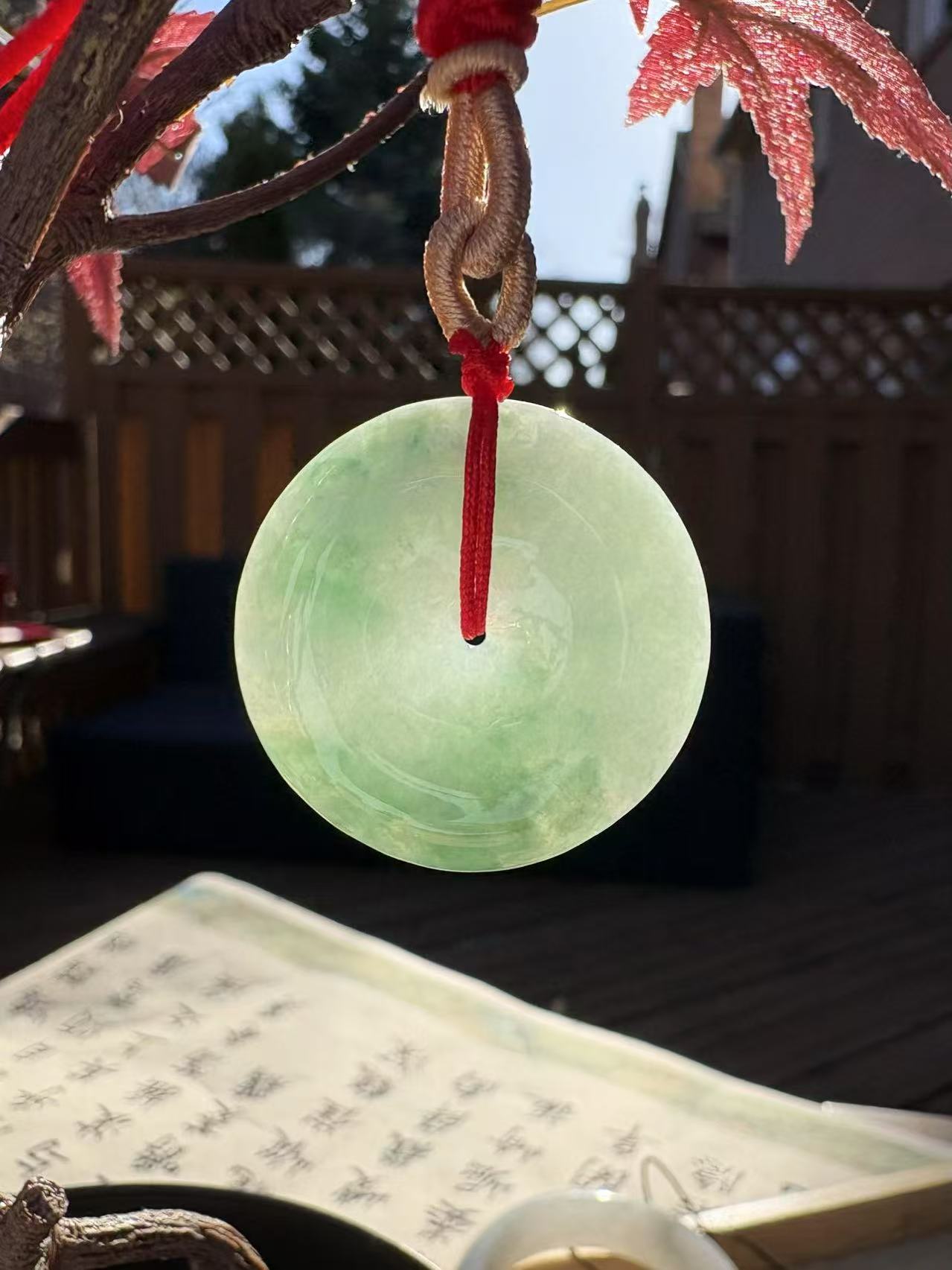 Necklace Jade Donut Pendant 01 翡翠平安扣