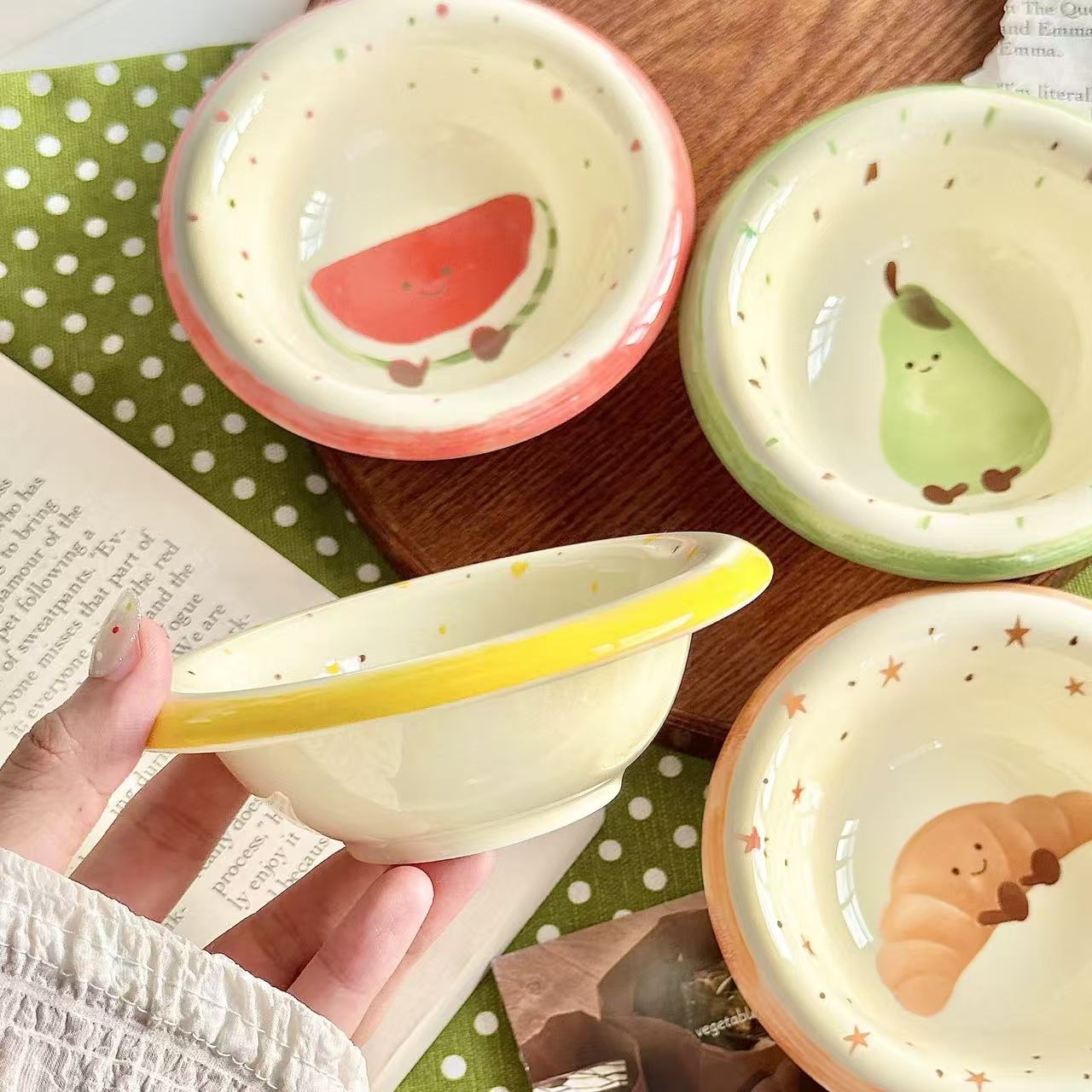 Ceramic Small Bowl with Jellycat-Style Design JC风可爱陶瓷小碗