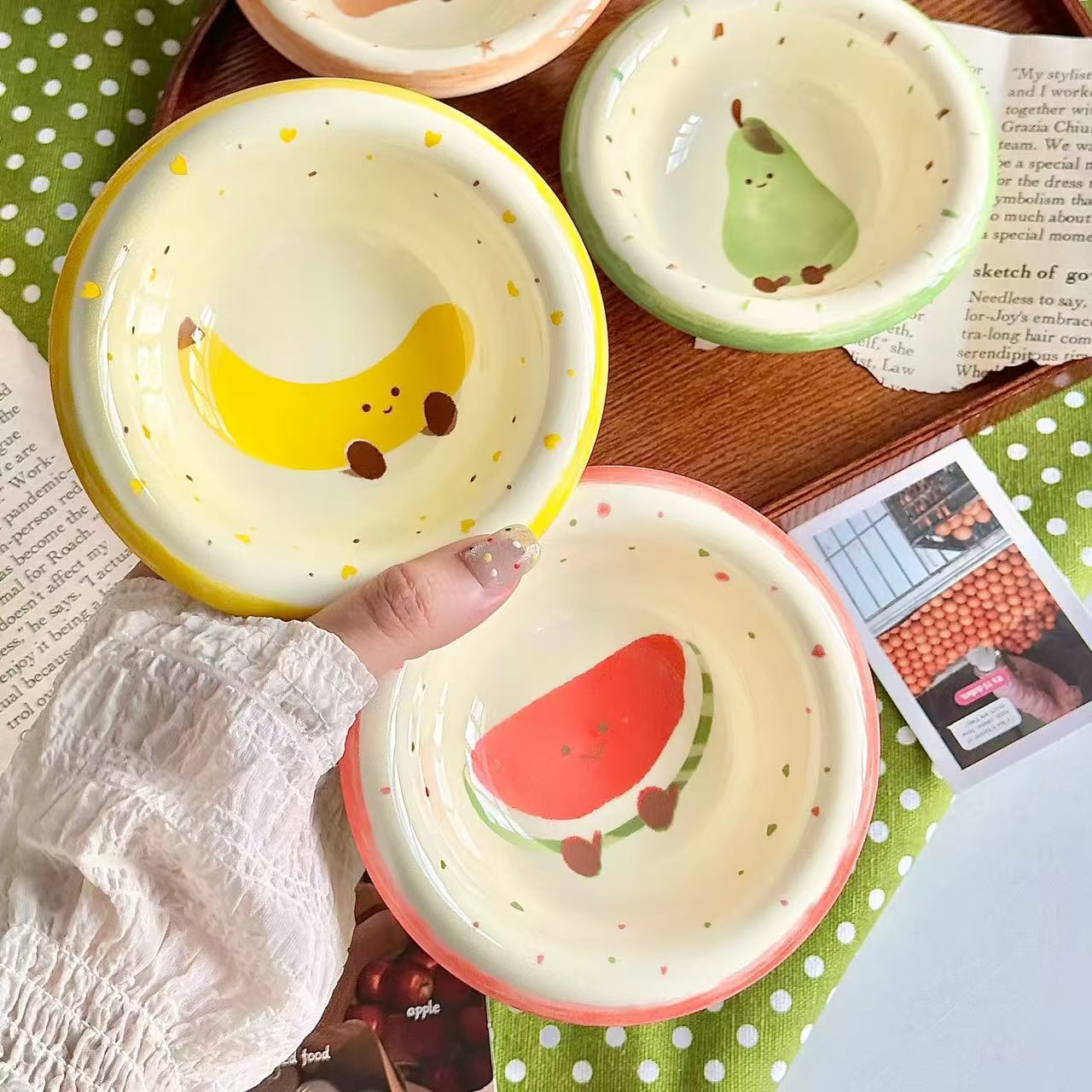 Ceramic Small Bowl with Jellycat-Style Design JC风可爱陶瓷小碗
