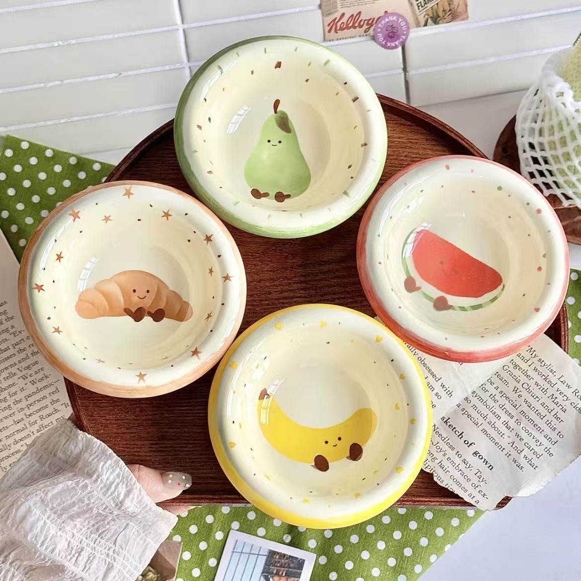 Ceramic Small Bowl with Jellycat-Style Design JC风可爱陶瓷小碗