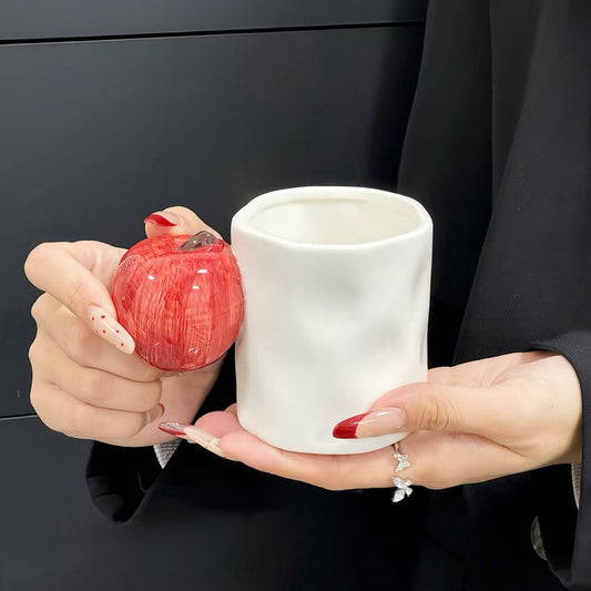 Ceramic Mug with Fruit-Shaped Handle 水果把手陶瓷马克杯