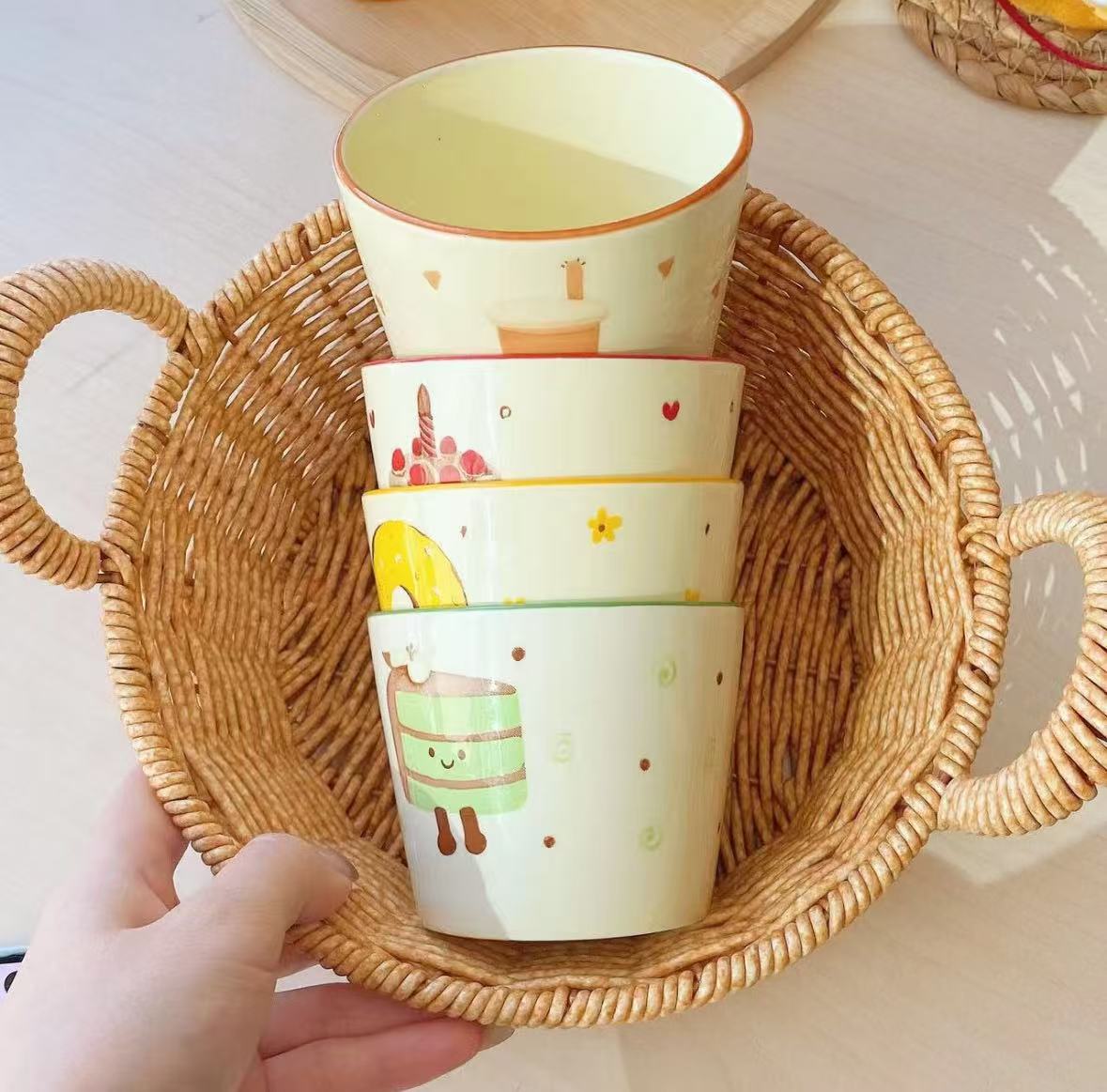 Ceramic Cup with Jellycat-Style Cute Illustrations JC风可爱陶瓷小杯