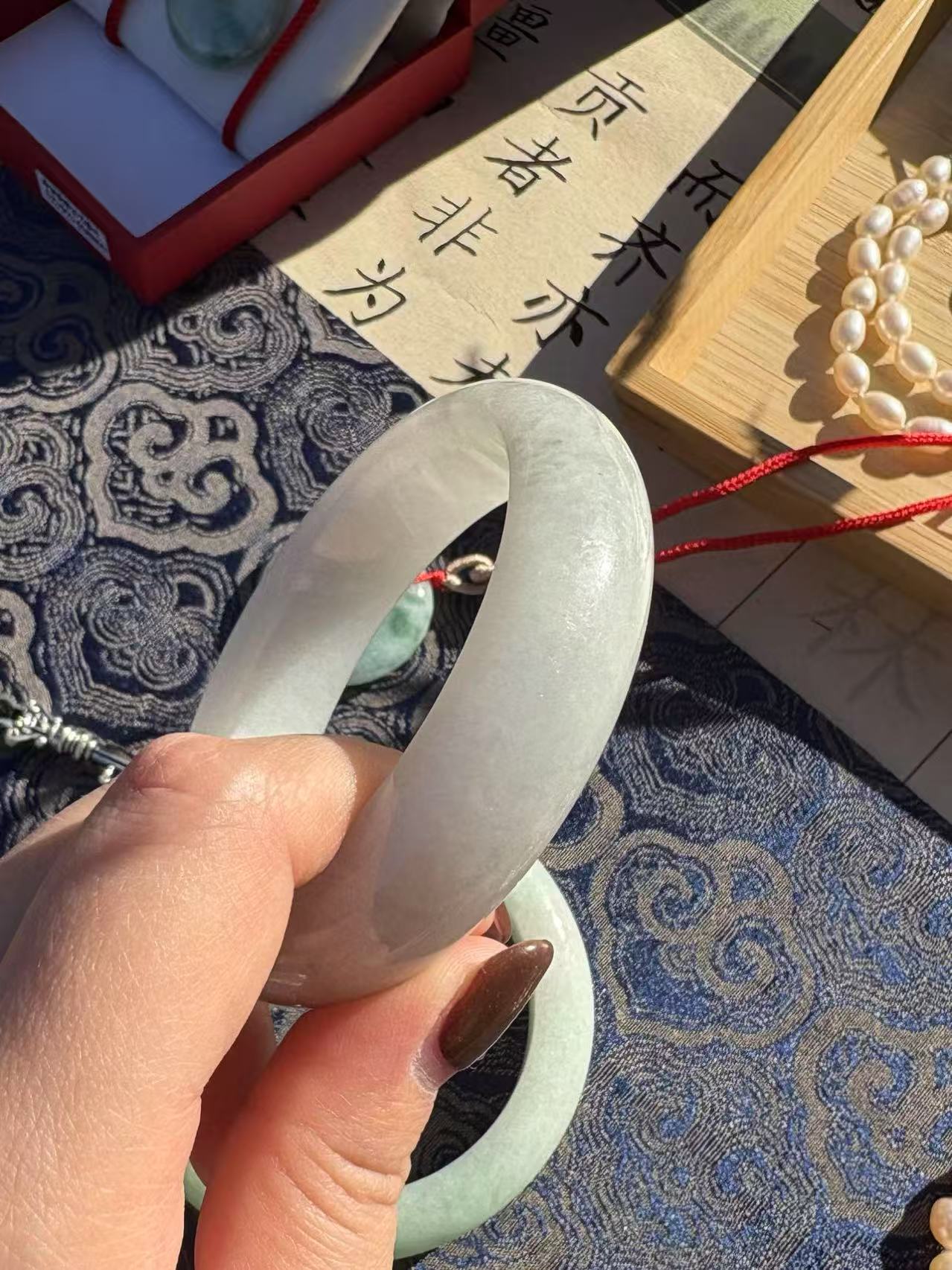 not available Bangle Jade Moonlight White 54mm 细糯白月光翡翠手镯