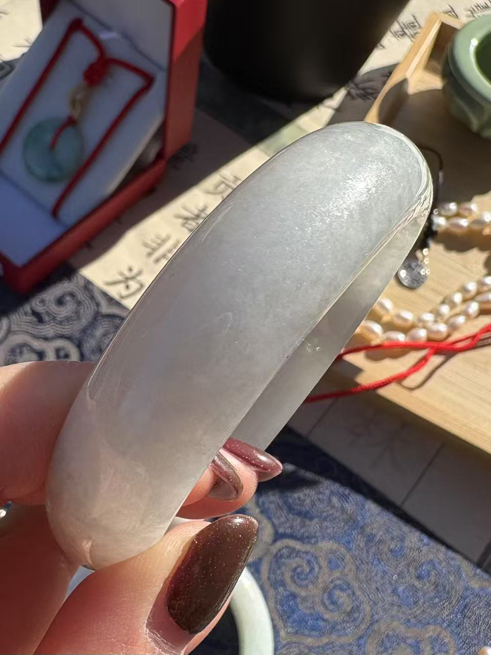 not available Bangle Jade Moonlight White 54mm 细糯白月光翡翠手镯