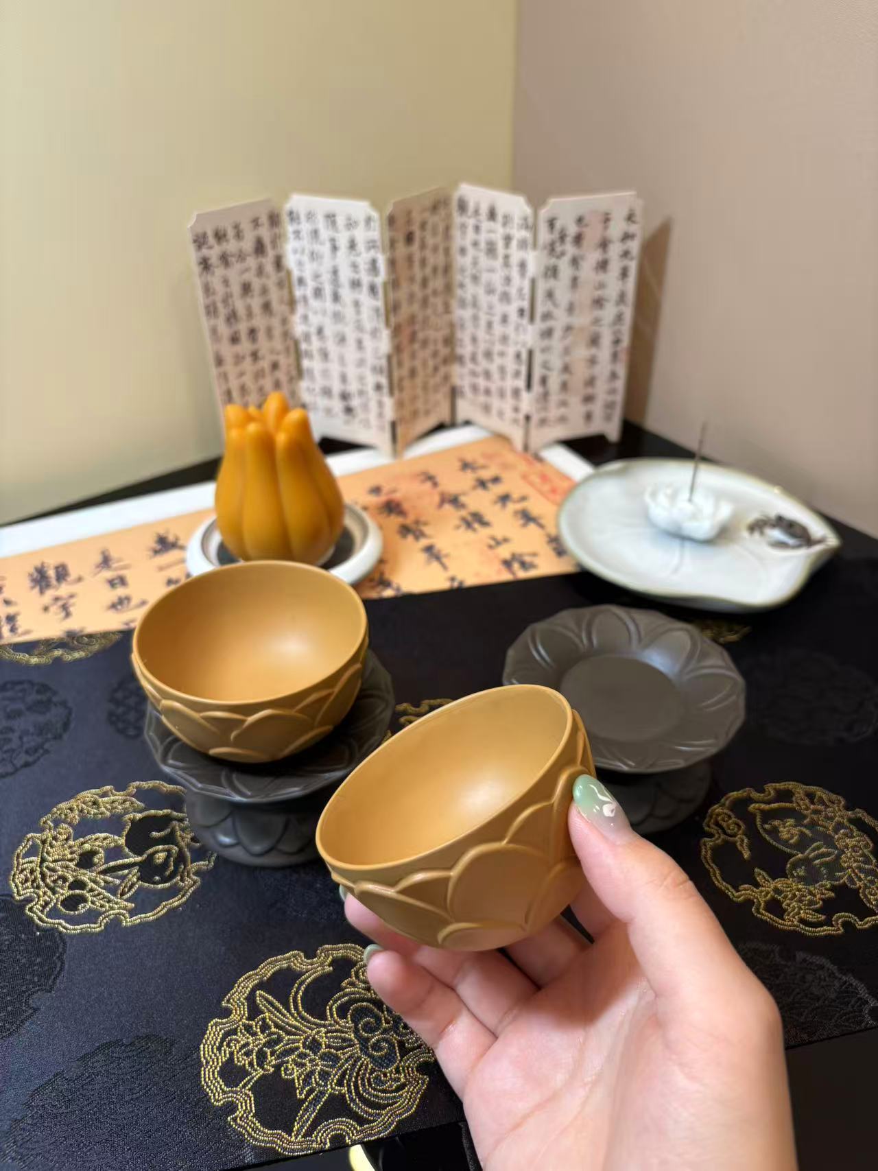 Handcrafted Zisha (Purple Clay) Lotus Teacup 大师手工紫砂莲花茶杯 苏博同款