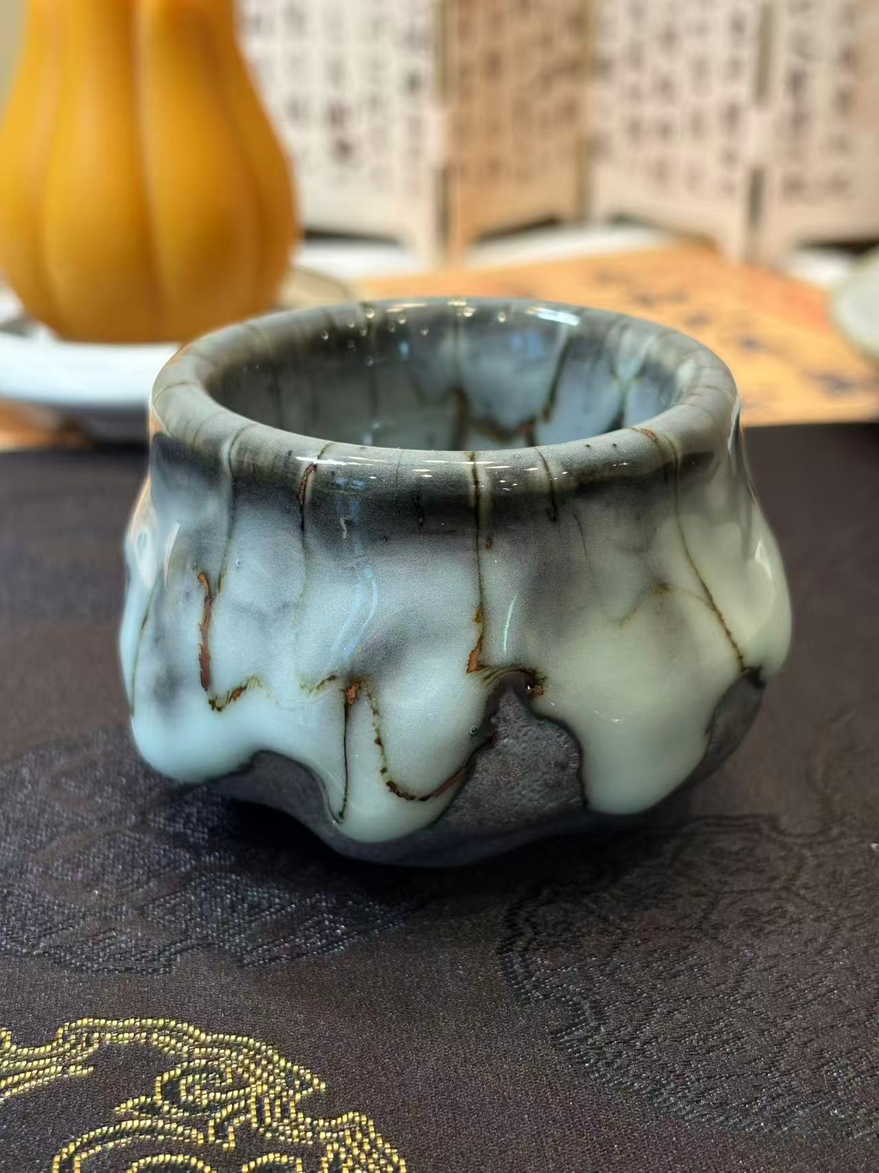 Handcrafted Kaolinite Ceramic Glaze-Drip Teacup 手工高岭土流釉窑变陶瓷茶杯 2款选