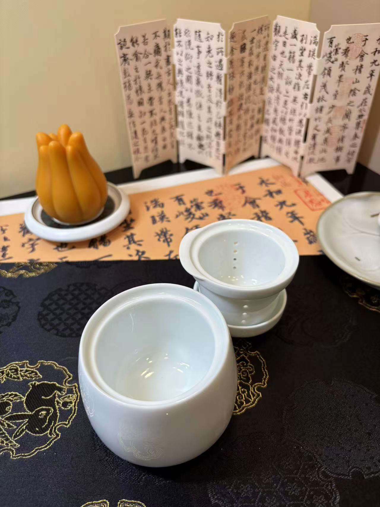 Ceramic Double-Walled Teacup with Infuser 双层防烫带过滤陶瓷茶杯 3色选