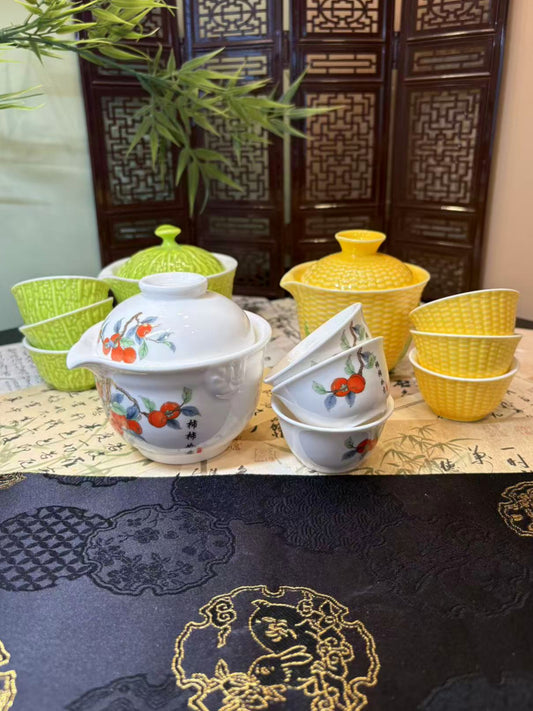 Ceramic Travel Fast-Serving Tea Set 陶瓷旅行快客杯茶具套组 3款选