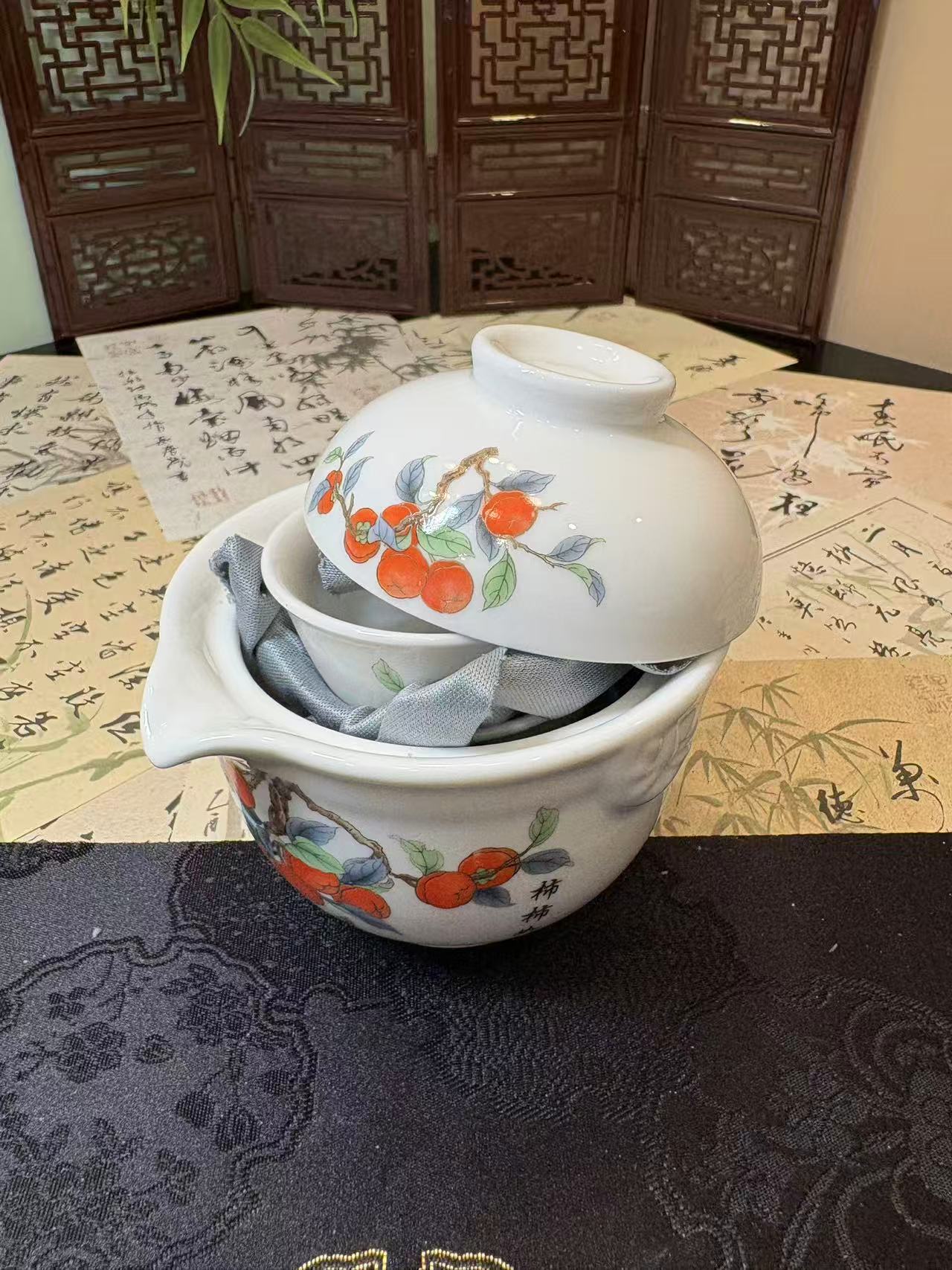 Ceramic Travel Fast-Serving Tea Set 陶瓷旅行快客杯茶具套组 3款选