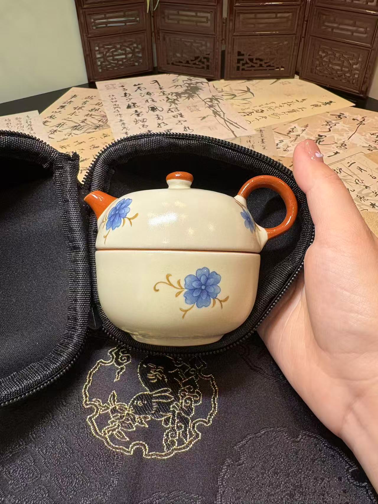 Ceramic Portable Personal Travel Tea Cup 陶瓷个人便携旅行茶具套组 4款选