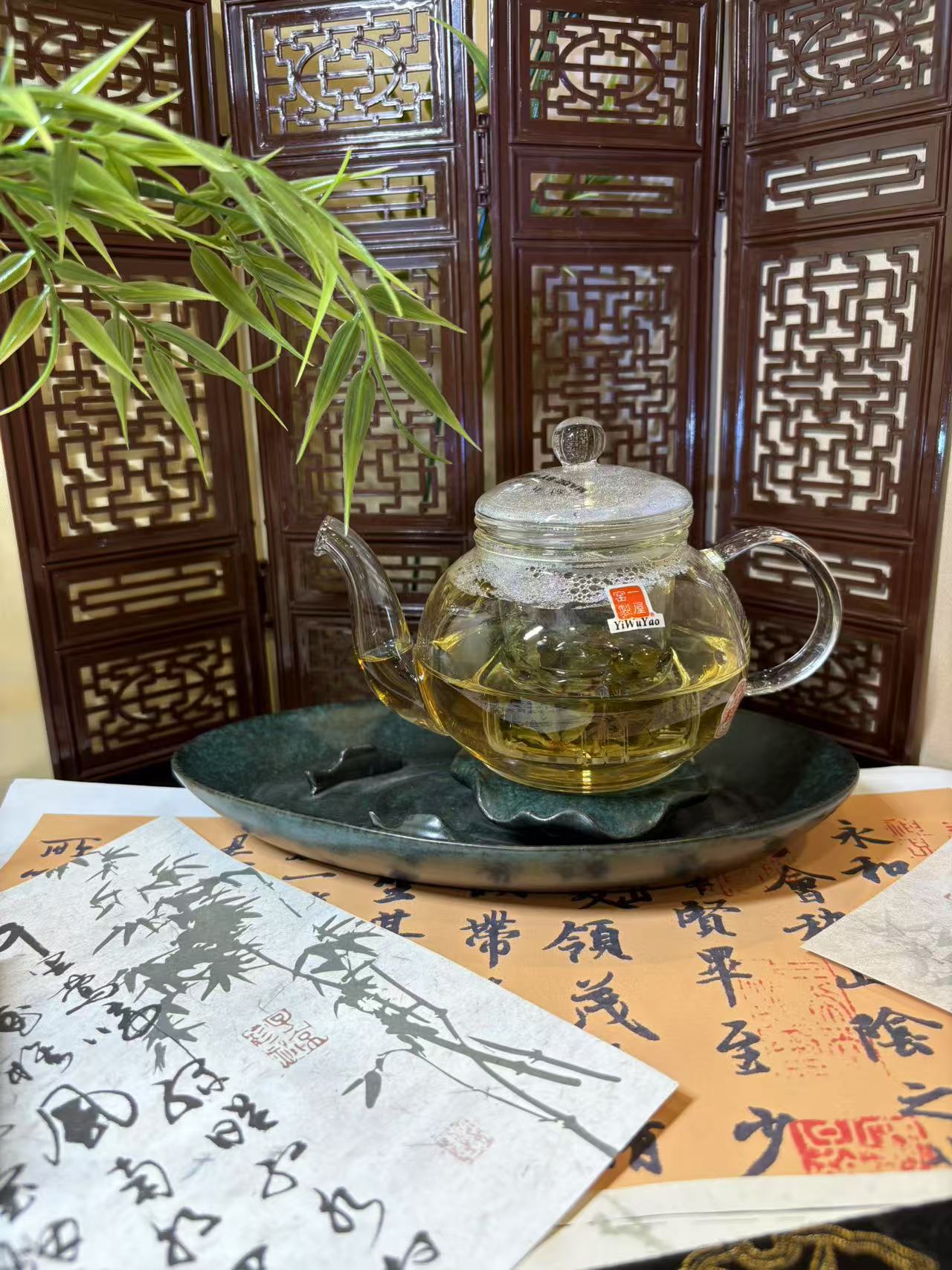 Handcrafted Glass Teapot with Infuser 手工玻璃茶壶带可拆卸内置滤网