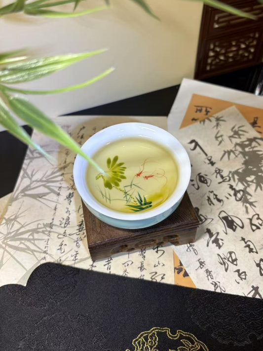 Handcrafted Greenish White Porcelain Tasting Cup 手工青白瓷品茗杯