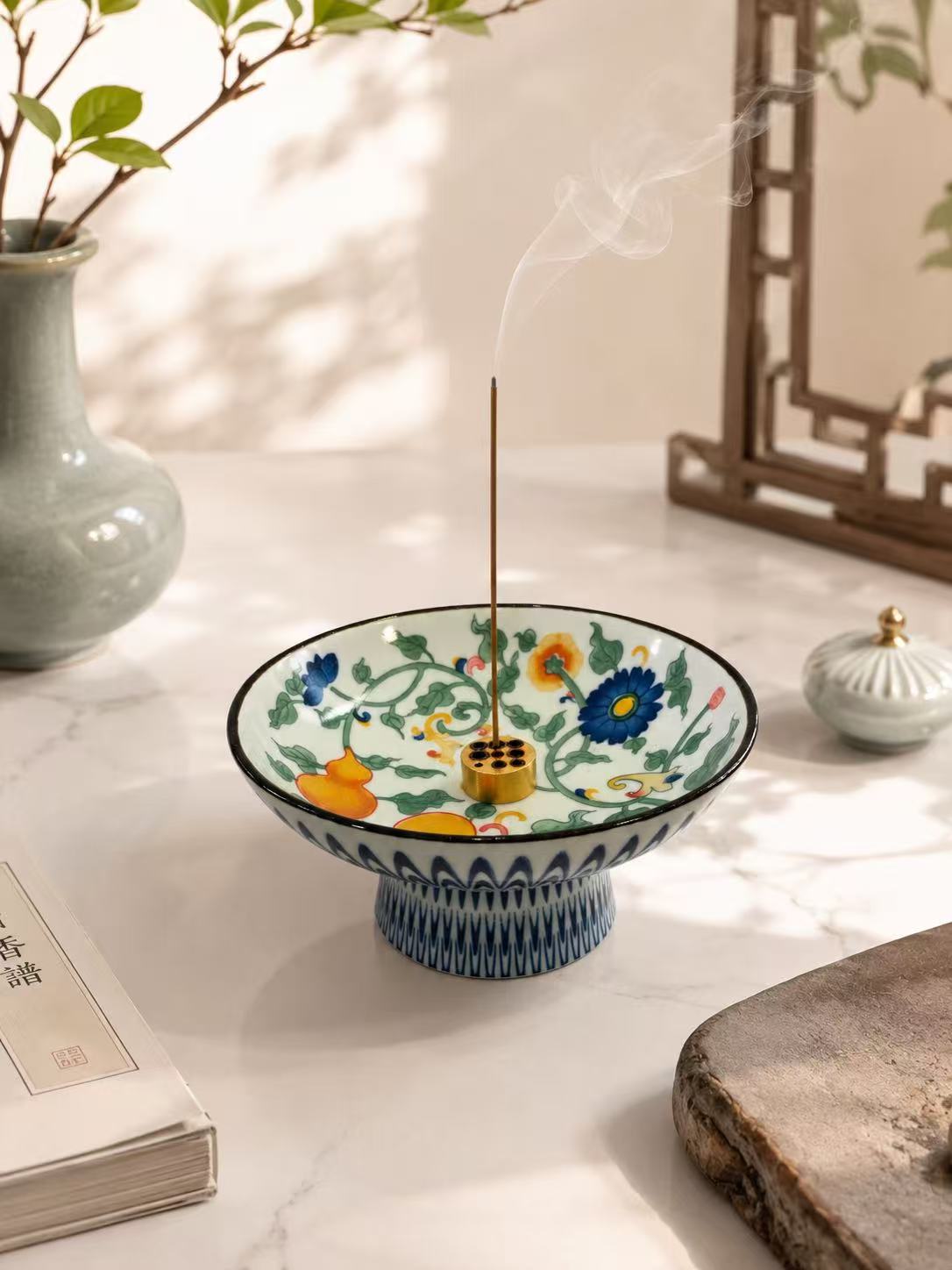 Ceramic Multi-Purpose Elevated Tray | Fruit Plate | Incense Holder | Pet Bowl 多用途高足陶瓷盘 果盘 香盘 宠物碗