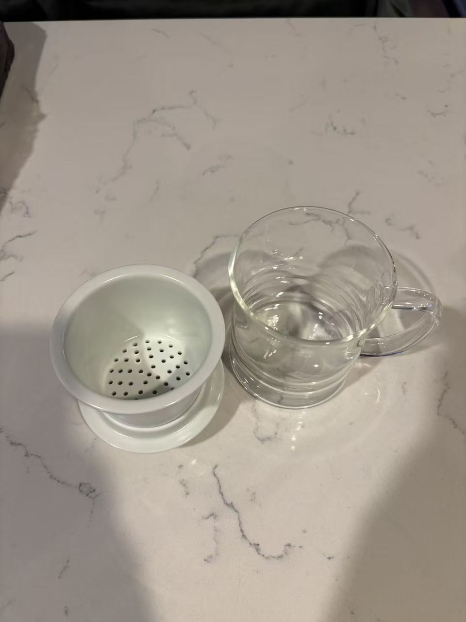 Glass Tea Infuser Cup with Ceramic Filter