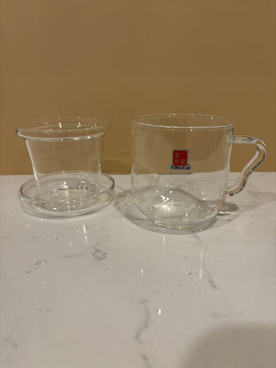 Glass Tea Infuser Cup with Glass Filter 茶水分离泡茶杯 250 ml 一屋窑