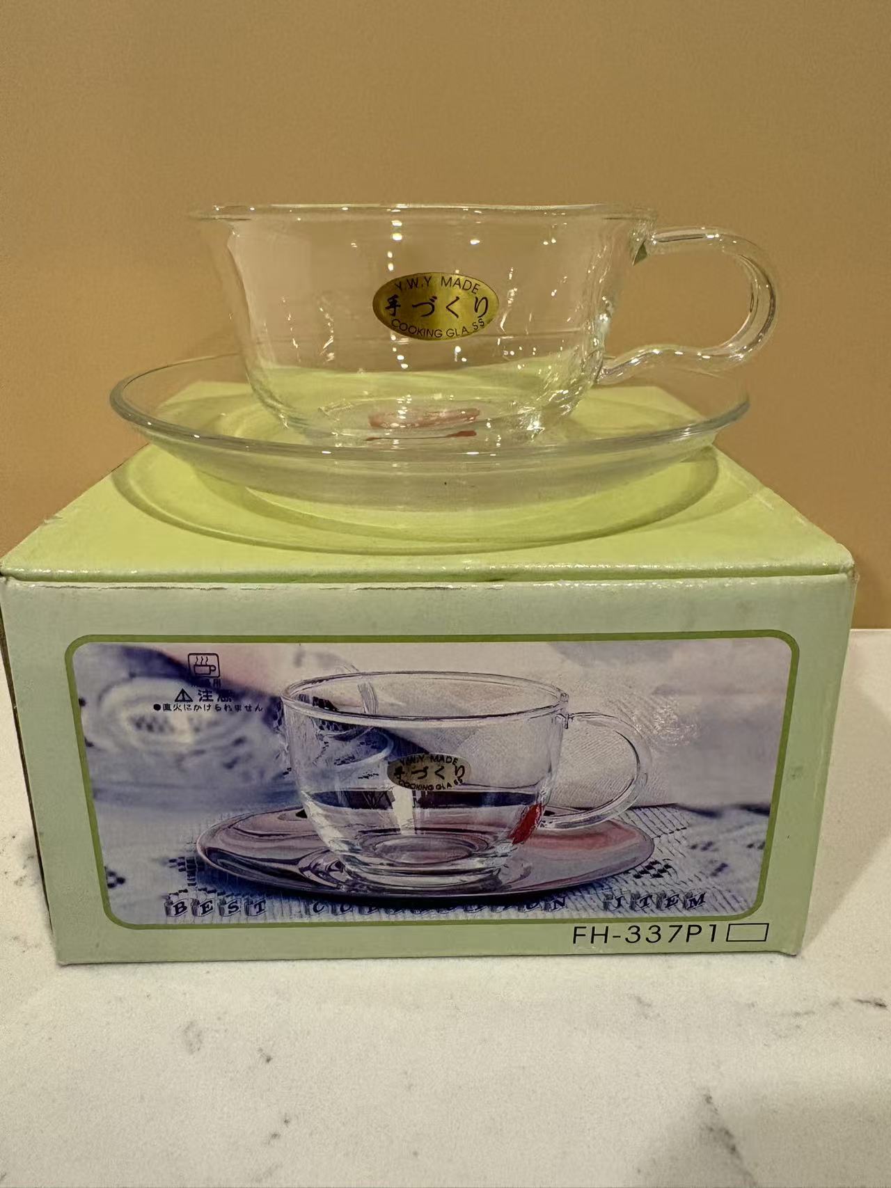 Glass Coffee Cup 玻璃咖啡杯 200ml 一屋窑 印花/透明两款选