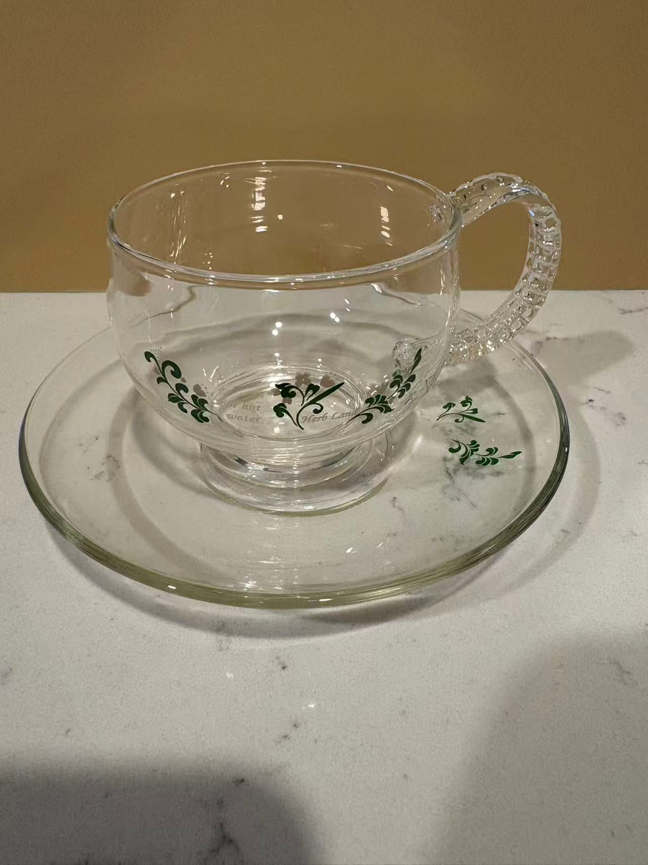 Glass Coffee Cup 玻璃咖啡杯 200ml 一屋窑 印花/透明两款选
