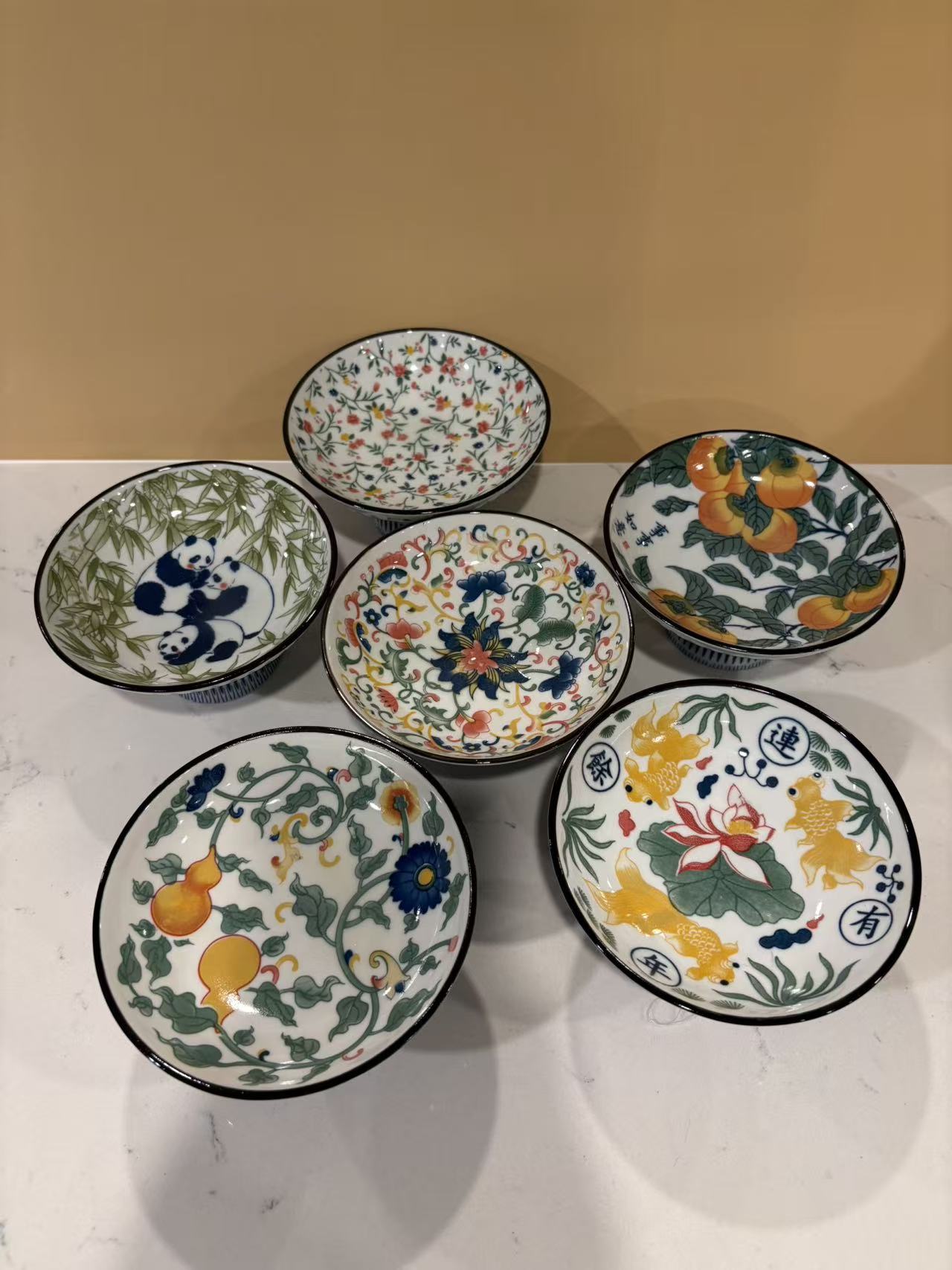 Ceramic Multi-Purpose Elevated Tray | Fruit Plate | Incense Holder | Pet Bowl Multiple Designs 多用途高足陶瓷盘 果盘 香盘 宠物碗 多款图案可选