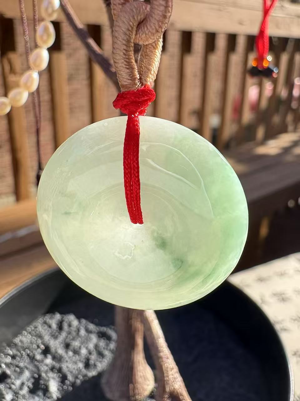 Necklace Jade Donut Pendant 05 翡翠平安扣