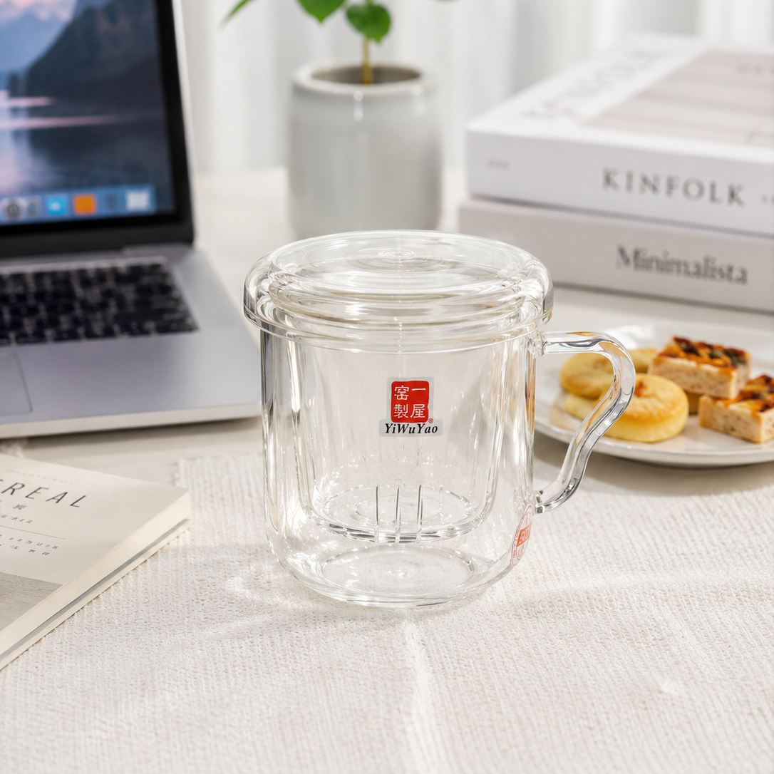 Glass Tea Infuser Cup with Glass Filter 茶水分离泡茶杯 250 ml 一屋窑