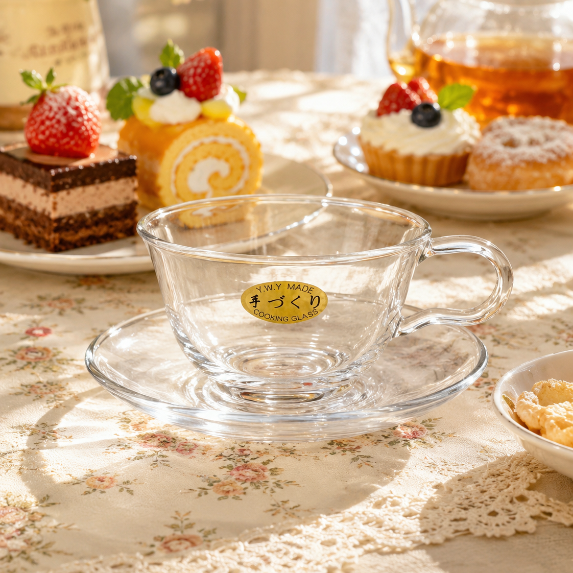 Glass Coffee Cup 玻璃咖啡杯 200ml 一屋窑 印花/透明两款选