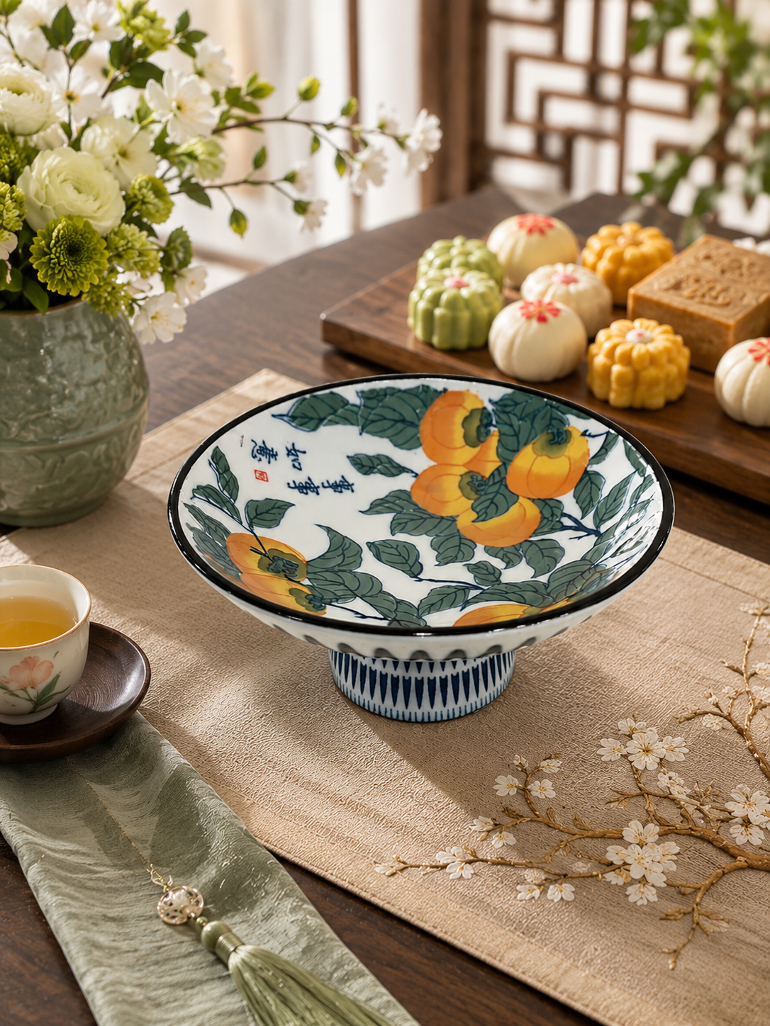 Ceramic Multi-Purpose Elevated Tray | Fruit Plate | Incense Holder | Pet Bowl Multiple Designs 多用途高足陶瓷盘 果盘 香盘 宠物碗 多款图案可选