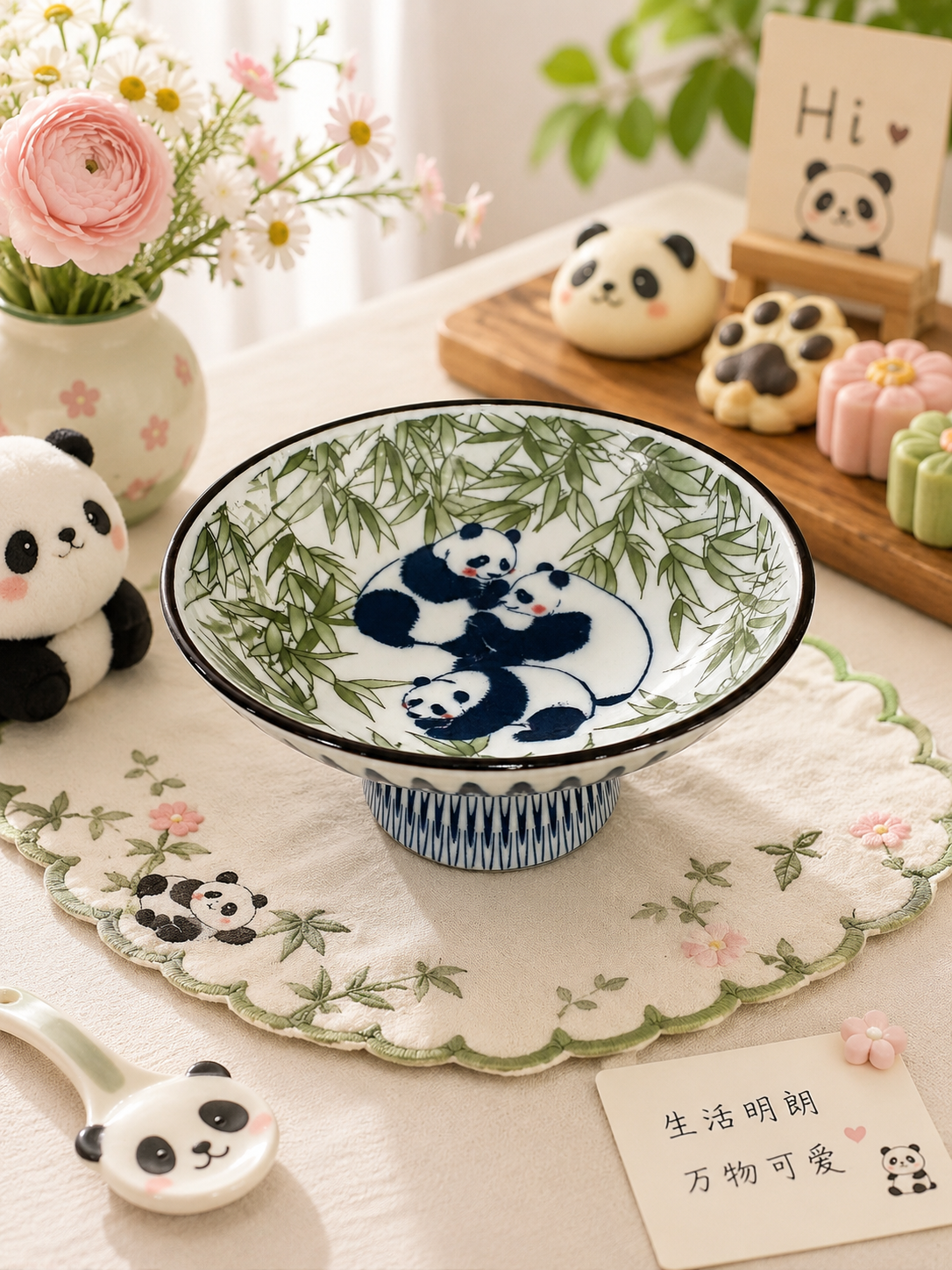 Ceramic Multi-Purpose Elevated Tray | Fruit Plate | Incense Holder | Pet Bowl Multiple Designs 多用途高足陶瓷盘 果盘 香盘 宠物碗 多款图案可选