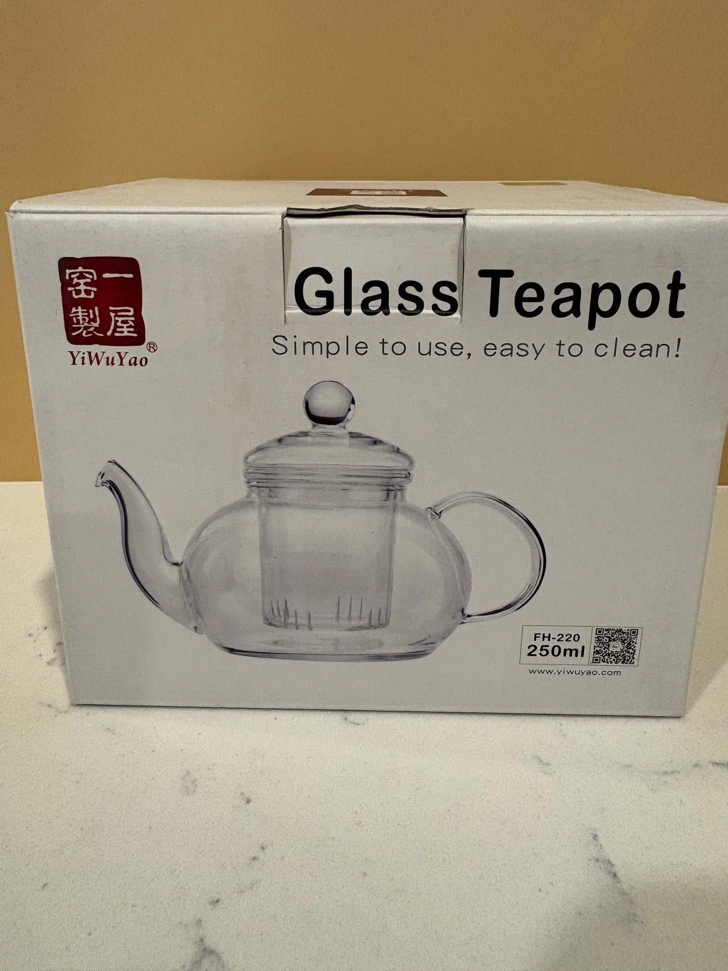 Glass Teapot with Removable Glass Infuser Filter 玻璃茶壶带可拆卸玻璃滤网 250ml 一屋窑